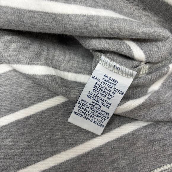 Polo Ralph Lauren Large Gray White Striped Long Sleeve Cotton Polo Shirt - Picture 4 of 6